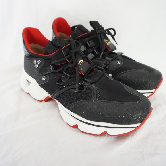 red runner donna glitter sneakers